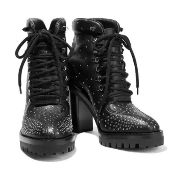 Leather biker boots Valentino Garavani - 38 1/2 Worn Once - Picture 3 of 7